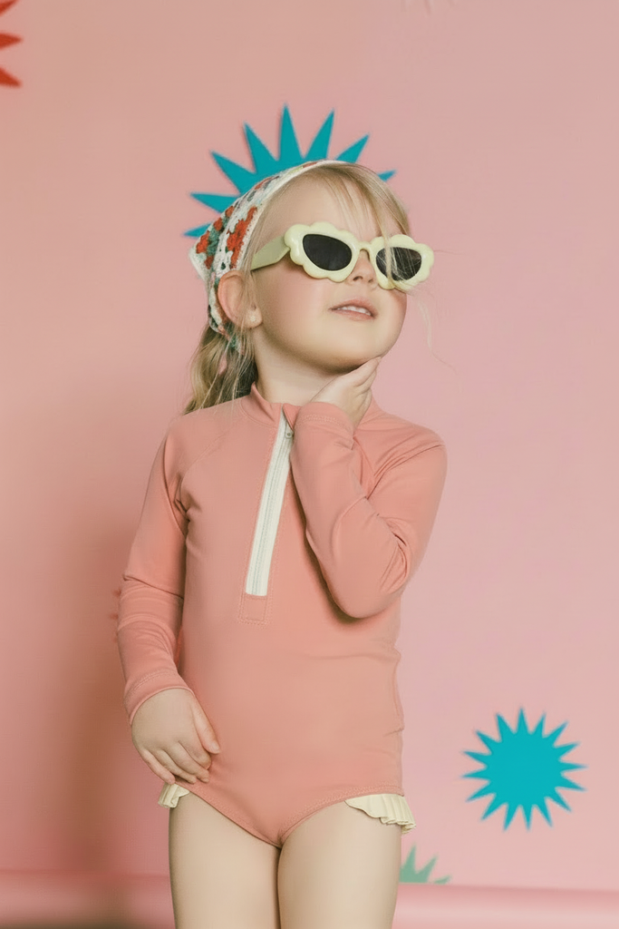 Blouse Petite Fille Self Esteem – Manches Longues Cloche – Corail – Taille M
